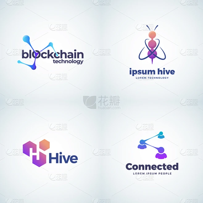 技术,区块链,标志,商务,电子邮件,模板,现代,蜂蜜,品牌名称,剪影素材-花瓣网