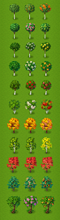 Trees and bushes for social game : Trees and bushes for social game "Paradise Garden" (c) 2011-2012 Mail.ru Games, Studio Nord