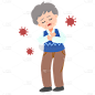 扁平-生病咳嗽人物插画4