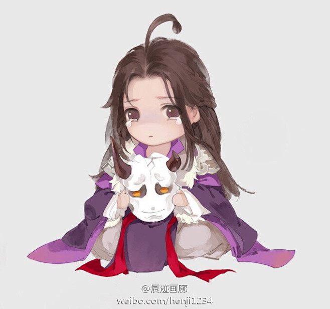 古风q版人物痕迹画廊绘