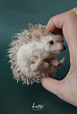 *NEEDLE FELTED ART ~ Hedgehog 10 cm long size by dollmofee by dollmofee