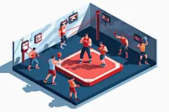 娱乐生活多人运动场景插画