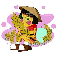 蜜蜂卡通形象  - 源文件下载【酷图网】可爱,蜜蜂,卡通,形象,大米
