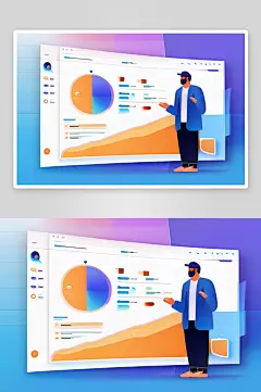 解释仪表盘的男子形象-众图网