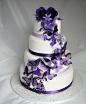 紫色蝴蝶婚礼蛋糕，喜欢呦！