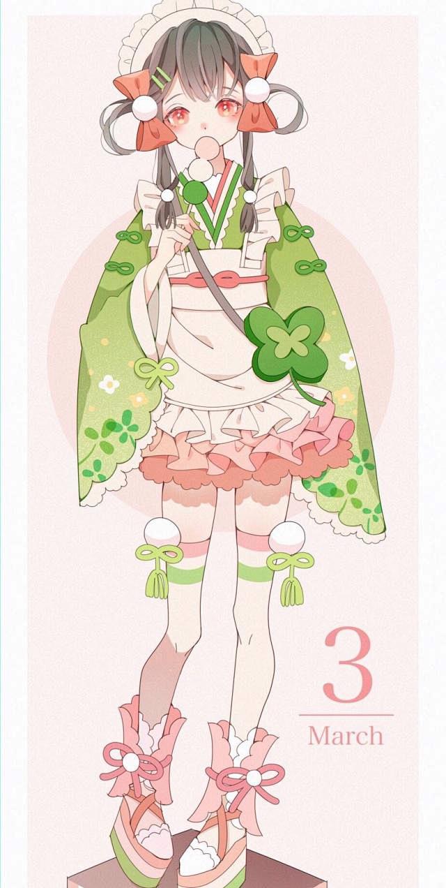 1到12月的拟人卡通画画风可爱又很精致