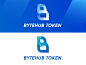 Bytehub token logo combination gradual change blockchain token b logo blue 设计 logo