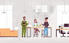 办公人物  - 源文件下载【酷图网】办公人物,手绘,办公室,工作,开会,会议室,职场,抽象人物,插画,职员,人物素材,矢量人物,