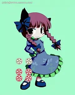 矢量印花图案-蝴蝶结辫子的小女孩辫子|插画|蝴蝶结|卡通|卡通人物|卡通人物图片|漫画|漫画人物|人物素材|人物图片|矢量人物|手绘|图形标识|小女孩|印花图案