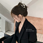 银色鲨鱼夹发抓2023新款高端发夹女小抓夹发卡后脑勺头饰头发夹子