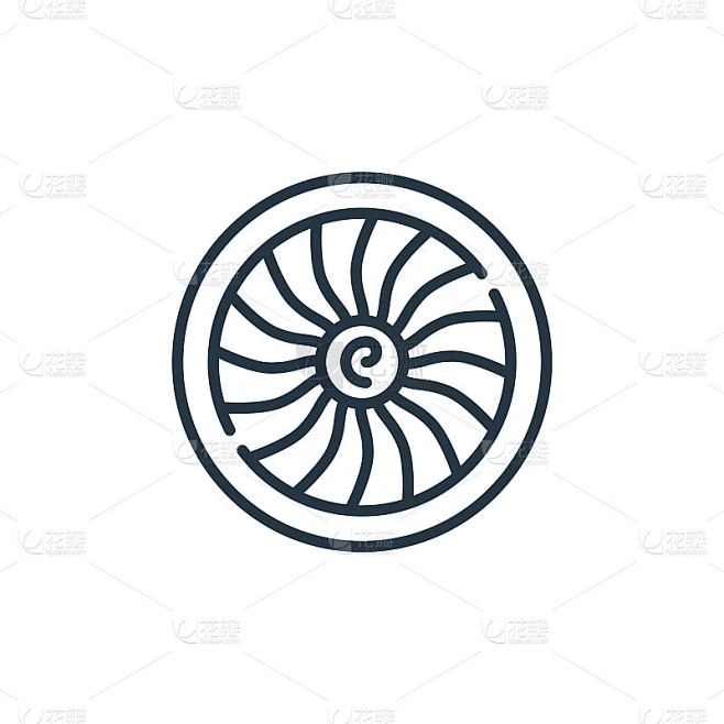 引擎图标矢量从航空概念。细线插图的发动机可编辑的行程。引擎线性标志使用在web和移动应用程序，标志，素材-花瓣网
