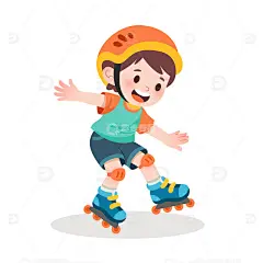扁平风运动轮滑男孩兴趣爱好人物矢量插画高清模板免费下载-趣麦麦图