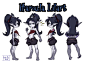 Little shiirin, Kate Fox : Childhood of my characters concept.
Sharks-twins and their little sister.