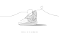 One line - Memorable sneakers : Some of the sneakers that marked our youth, drawn in continuous lines. Yay !