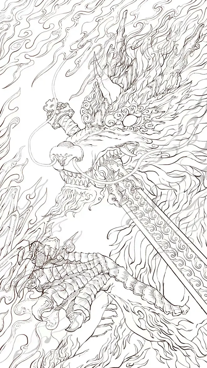 龙生九子-睚眦-古田路9号-品牌创意/版权保护平台图片_龙凤云彩水纹图片素材-花瓣网
