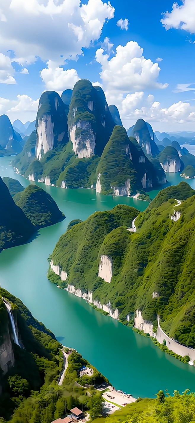 漓江水畔美丽的桂林山水