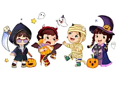 万圣节 水晶贴 贴纸 动漫 卡通 漫画 设计