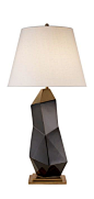 KELLY WEARSTLER | BAYLISS TABLE LAMP. Ceramic fractured lamp available in black or white