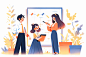 展示商业图表插画