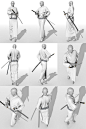 #SAI资源库# 九条制作的一些DAZStudio人物模型~下蹲、跪坐等多个姿势的和服系男子动态，自己借鉴，转需~