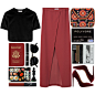 A fashion look from March 2017 featuring holiday t shirts, cut out maxi skirt and pointy toe stiletto pumps. Browse and shop related looks.