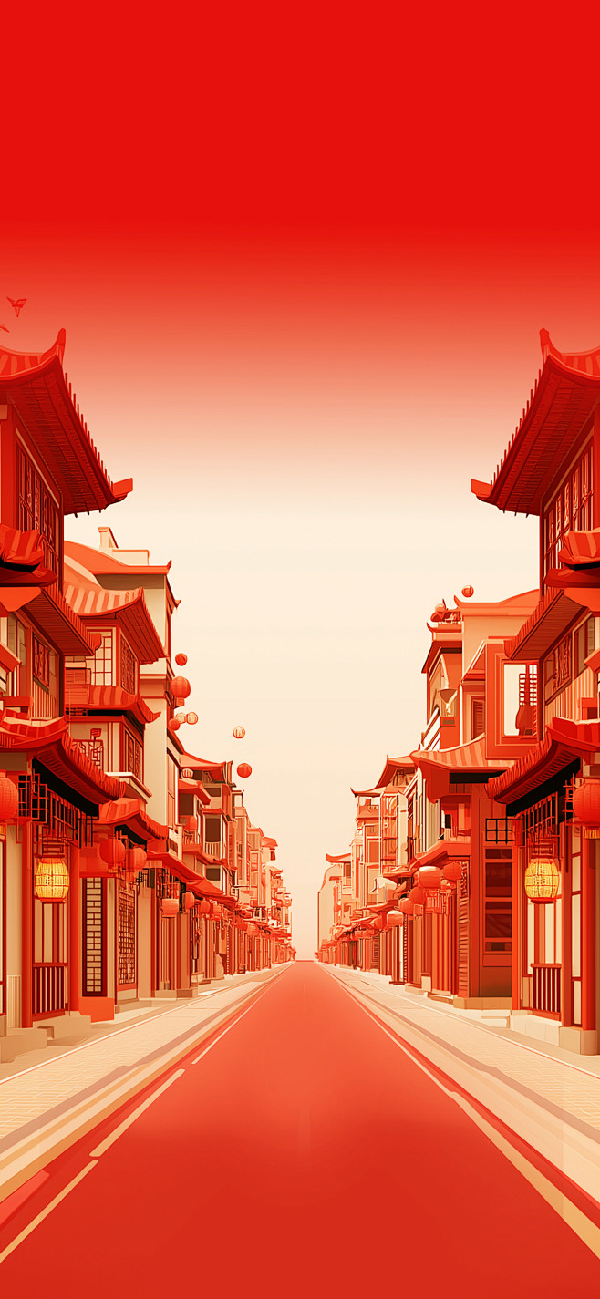 花瓣素材_年货节喜庆建筑背景直播贴片套装...