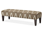 Fairfax Large Bench Ottoman, Tapered Leg with Smooth Top