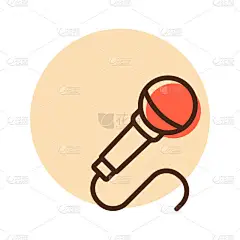 麦克风矢量平面图标。音乐标志。音乐和声音网站及应用程序设计、标志、应用、用户界面的图形符号