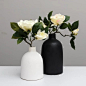 创意日式黑色白色哑光小口径简约陶瓷花瓶摆件 花艺插花器包邮-淘宝网
