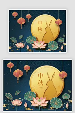 古风中秋节月亮插画