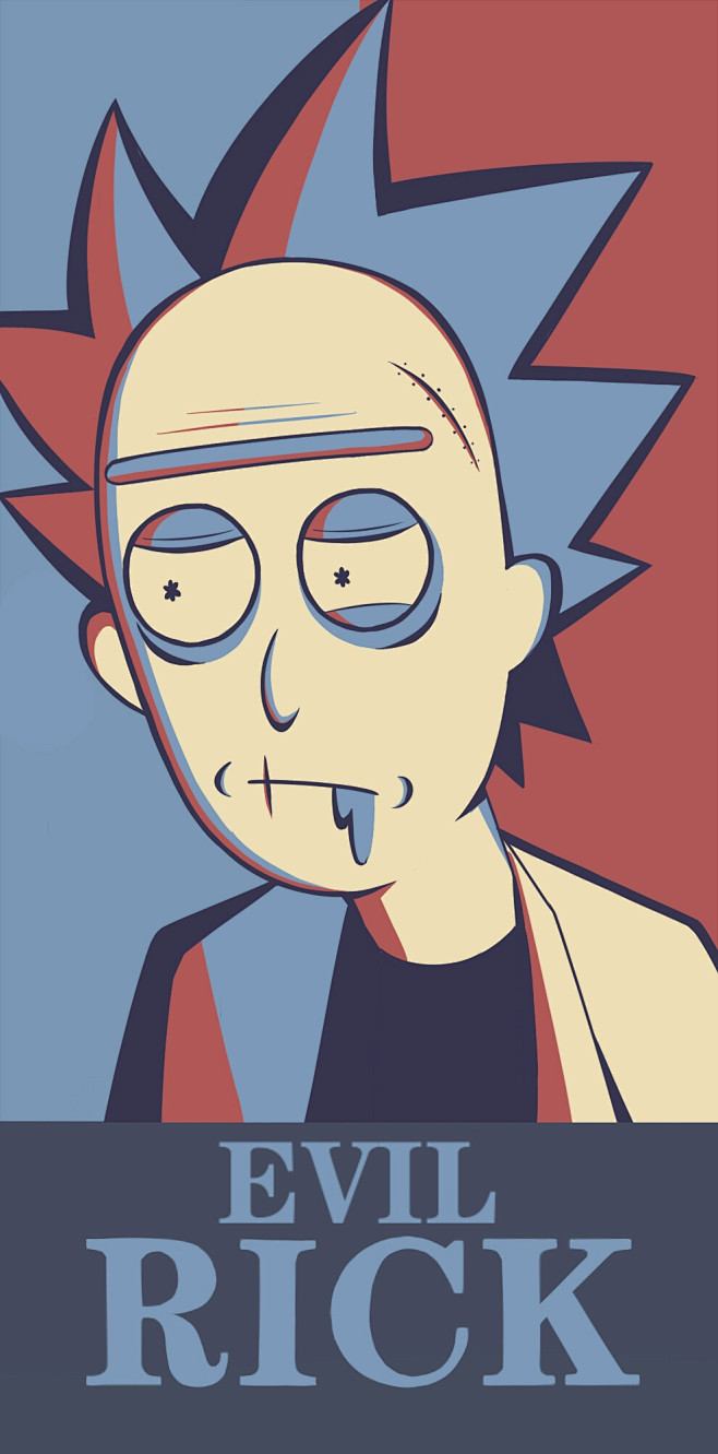 因为希望更多人喜欢瑞克和莫蒂!)插画人物咕咕嘚虾同采自duitang.com