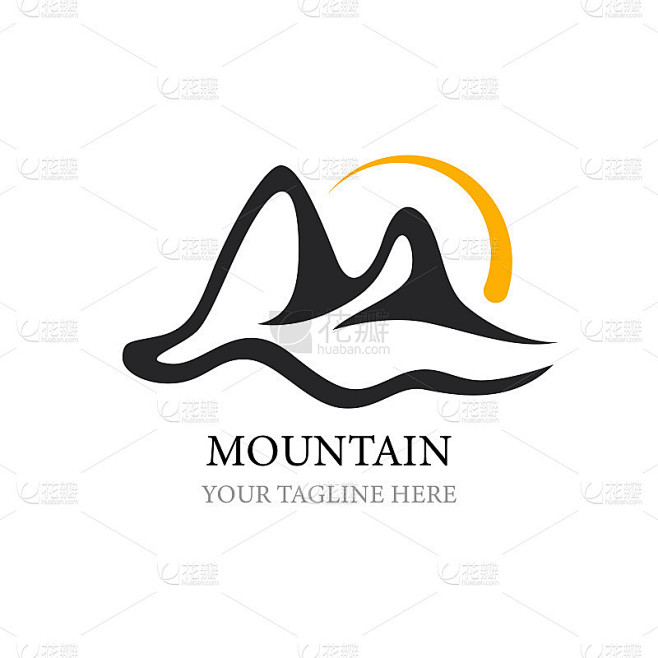 山的标志。标志为您的设计。