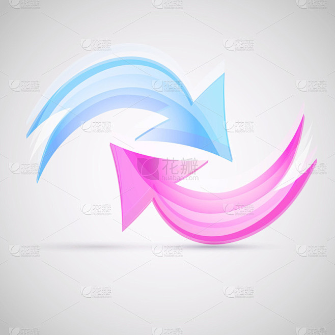 两个箭头。矢量设计