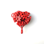 3D打印的心形齿轮吊坠，模型文件可点击图片进入下载。设计师 Joe Ethington #欧美# #英伦# #时尚# #珠宝# #饰品# #3D打印# #情人节# -