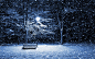 bench lamp posts night snow winter wallpaper (#820673) / Wallbase.cc