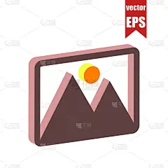 图片图标。等距和3D视图。