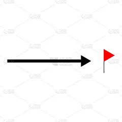 箭头图标。小红旗标志。正确的方向。光标的象征。数码元素。矢量插图。股票的形象。