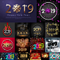 2019新年元旦圣诞节快乐猪年年会海报背景元素Ai设计素材 C28-淘宝网