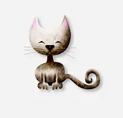 长尾巴的小猫咪高清素材 卡通 尾巴 猫咪 粉色耳朵 胡须 免抠png 设计图片 免费下载