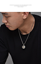 IDEAGEMER 9K金上帝之眼纯银项链男生潮复古风高街男士可转动吊坠-tmall.com天猫