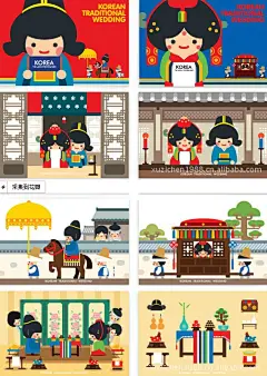 批发采购贺卡-韩国传统结婚仪式明信片 8张装 明信片批发 创意明信片批发采购-贺...