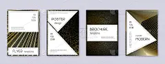 黄金,高雅,小册子,计划书,模板,黑色,空白的,活力,创造力,布置