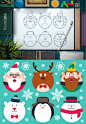圣诞节图标Round Flat Christmas Characters - 图翼网(TUYIYI.COM) - 优秀APP设计师联盟