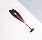 Wine logo - I love how the designer incorporated the glass silhouette out of a fountain pen and ink.