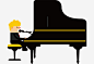 卡通钢琴键盘高清素材 免抠 可爱卡通 简约 钢琴剪影 音乐主题 音乐背景 音符 免抠png 设计图片 免费下载
