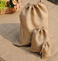 2012新款纯麻布袋 咖啡袋 麻布收纳挂袋 纯天然黄麻布袋 茶花袋-淘宝网