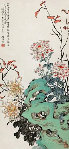 黄山寿花鸟画作品