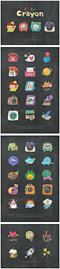 cute crayon icon on Behance