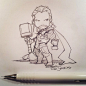 Sketched a chibi Thor.