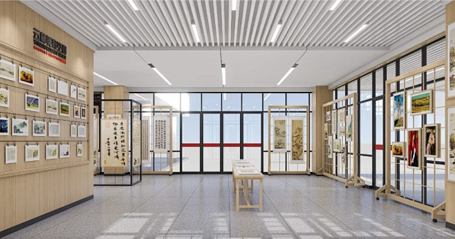 【展厅设计】学校书画展厅设计丨项目分享 ...